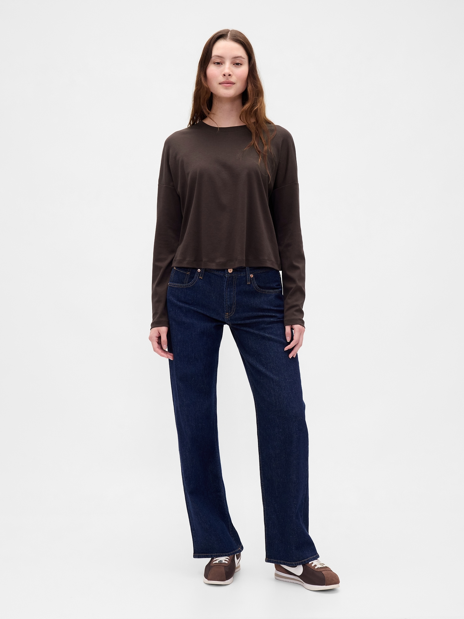 Supima® Cotton Oversized Crop T-Shirt