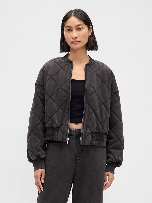 Image number 1 showing, VintageSoft Quilted Bomber Jacket