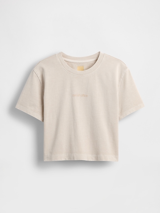 Image number 6 showing, Gap × BÉIS Organic Cotton VintageSoft Crop Graphic T-Shirt