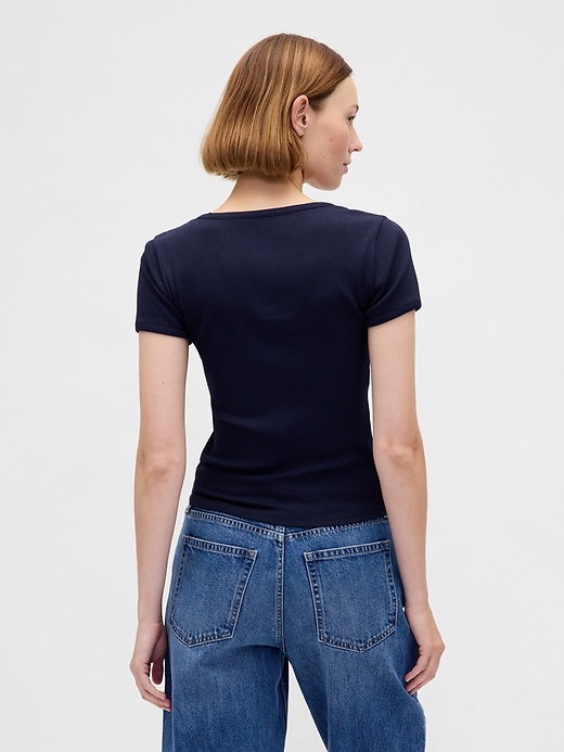 Image number 3 showing, Modern Rib Scoop Crop T-Shirt