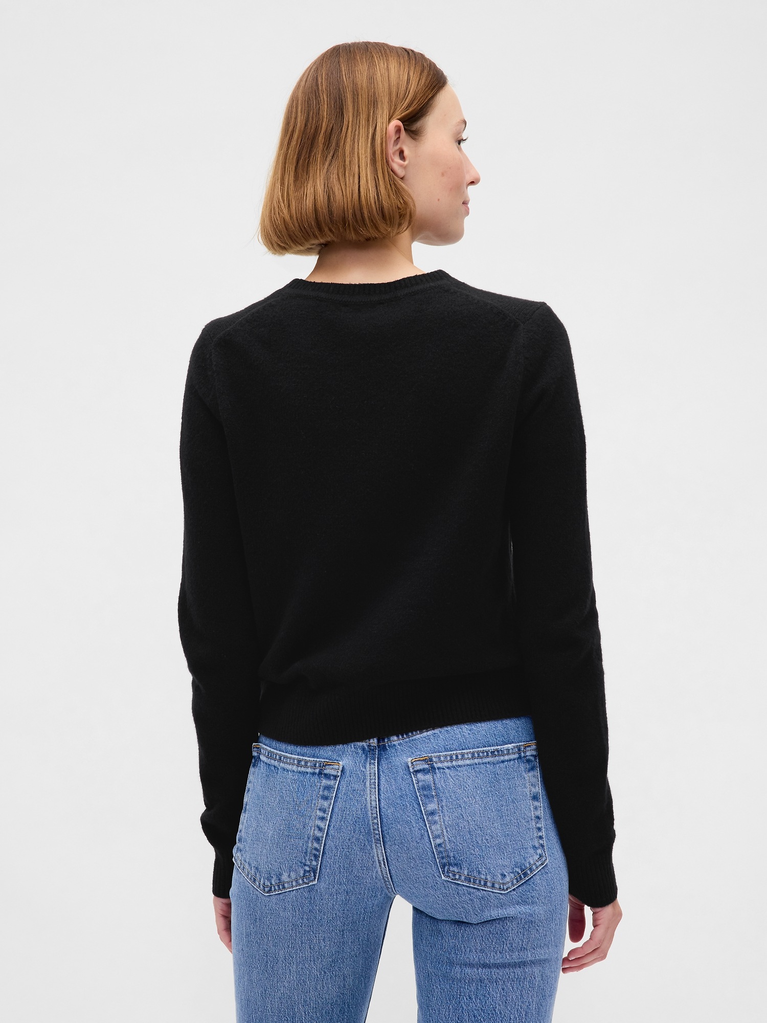 Женский свитер Gap CashSoft Crewneck, цвет: Чёрный — фото 3