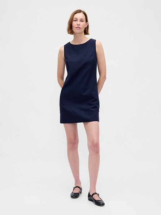 Image number 1 showing, Linen-Blend Mini Shift Dress