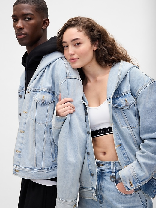 Image number 2 showing, Gap × BÉIS Oversized Denim Jacket
