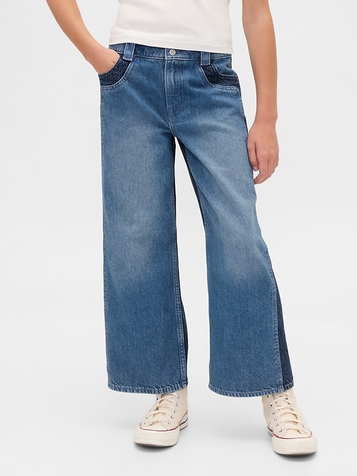 Image number 4 showing, Kids High Rise Stride Wide-Leg Ankle Jeans