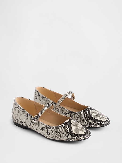 Image number 2 showing, Snake Print Mary Jane Flats