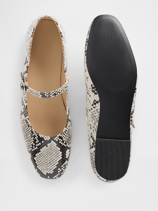 Image number 3 showing, Snake Print Mary Jane Flats