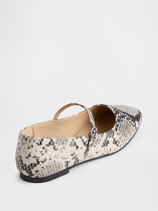 Image number 4 showing, Snake Print Mary Jane Flats