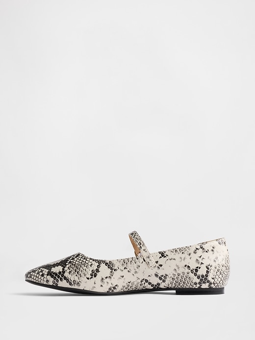 Image number 5 showing, Snake Print Mary Jane Flats