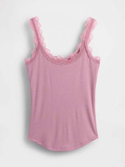Image number 5 showing, Mini Rib Lace PJ Tank Top