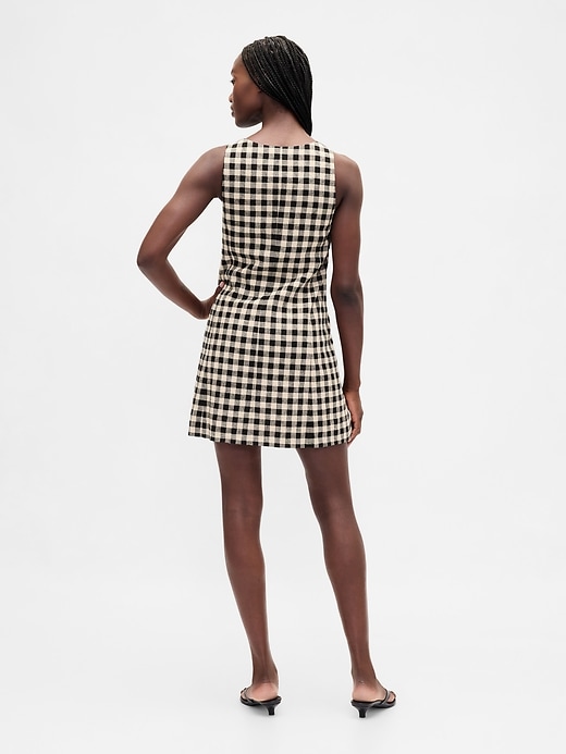 Image number 2 showing, Linen-Blend Button-Front Mini Dress