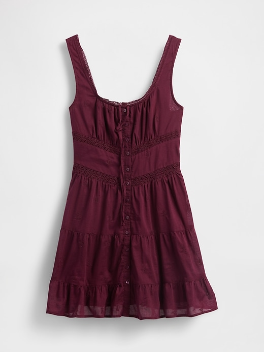 Image number 5 showing, Lace-Trim Tiered Mini Dress
