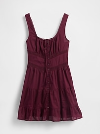 Lace-Trim Tiered Mini Dress