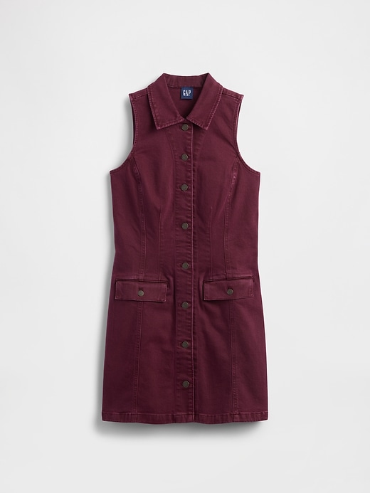 Image number 1 showing, Denim Collared Shift Mini Dress