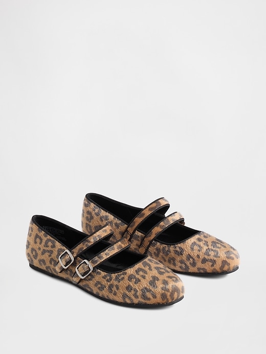 2 of 8 showing, with the color Leopard of product Leopard Double-Strap Ballet Flats