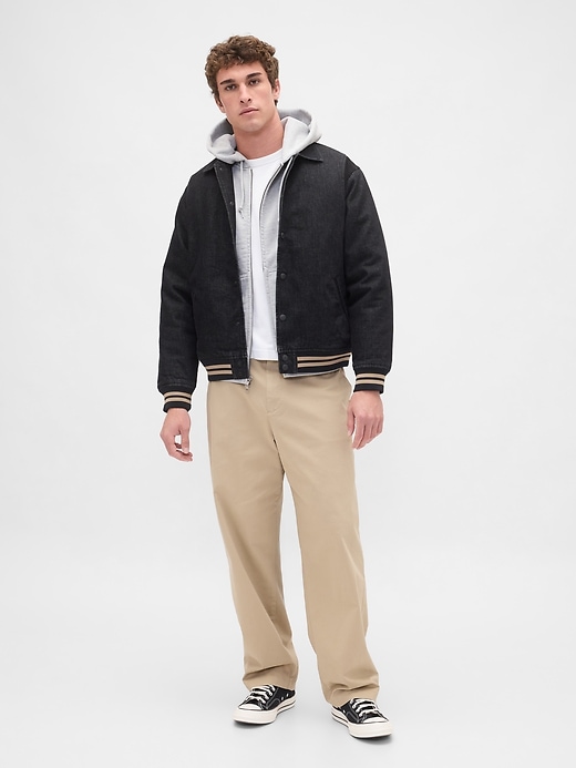Image number 2 showing, Oversized Varsity Denim Jacket
