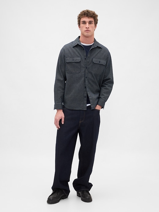 Image number 2 showing, Denim Stripe Big Shirt