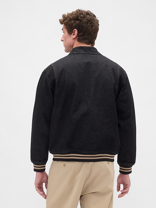 Image number 3 showing, Oversized Varsity Denim Jacket