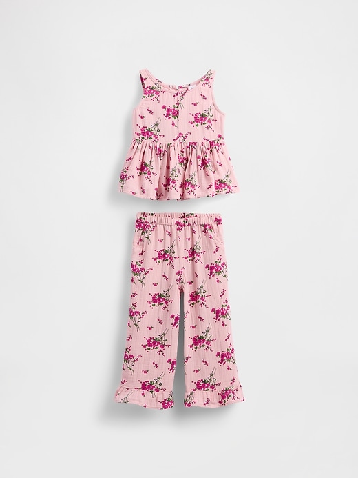 Image number 2 showing, Baby & Toddler Cotton Gauze Ruffle Outfit Set