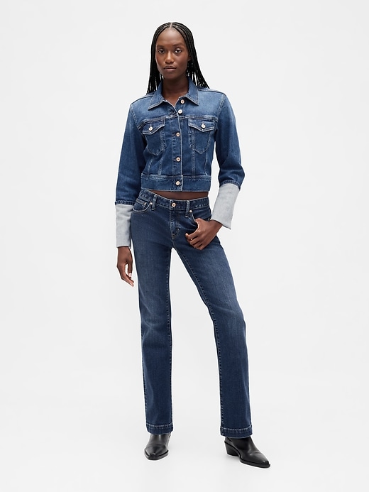Image number 2 showing, Pin-Cuff Crop Icon Denim Jacket