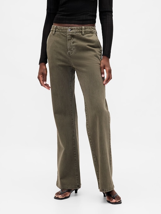 Image number 2 showing, Low Rise Flare Khakis
