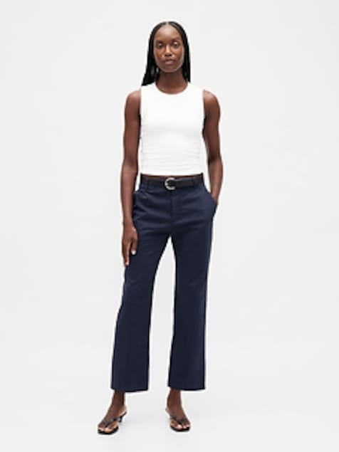 Mid Rise Straight Khakis