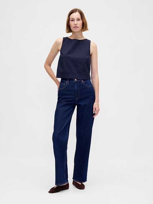Image number 2 showing, Poplin Boatneck Shell Tank Top