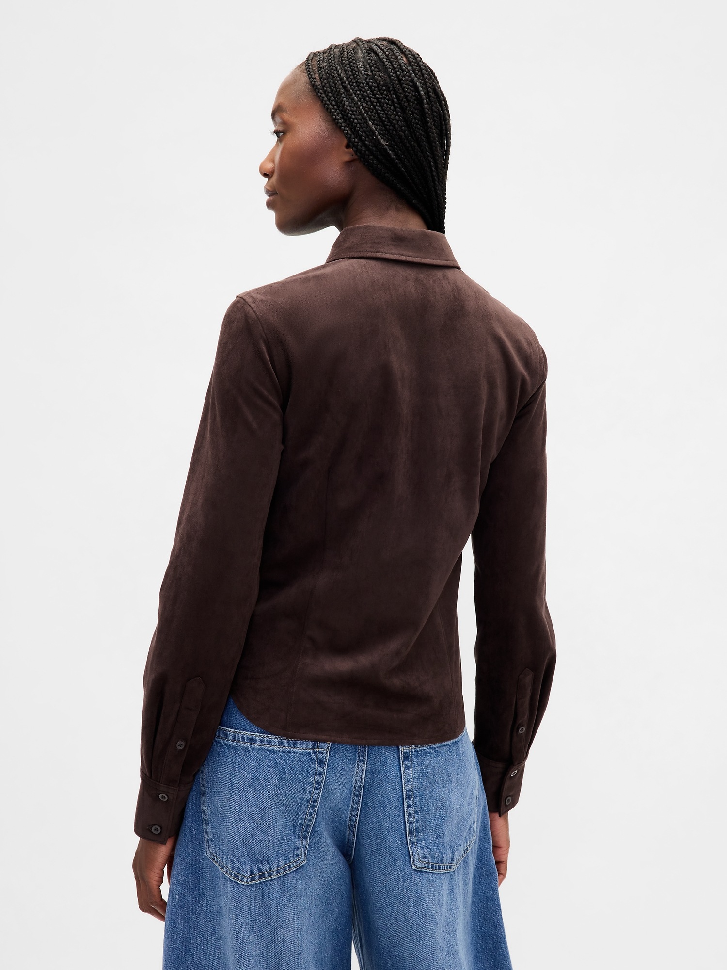 Vegan Suede Fitted Shirt