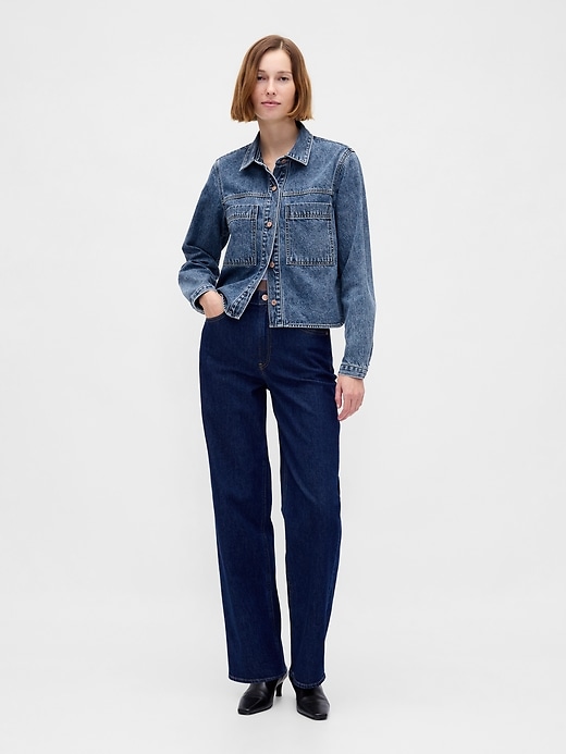 Image number 2 showing, Denim Crop Shirt Jacket
