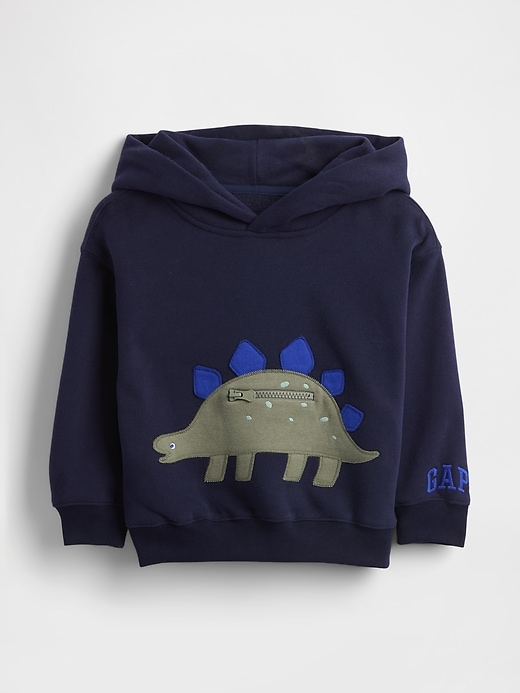 1 of 8 showing, with the color Dark night navy of product Baby & Toddler VintageSoft Dino-Pocket Hoodie