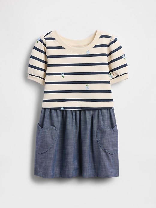 Image number 1 showing, Baby & Toddler VintageSoft Mixed Media Dress