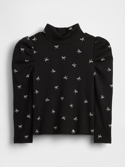 Baby & Toddler Puff-Sleeve Rib Mockneck