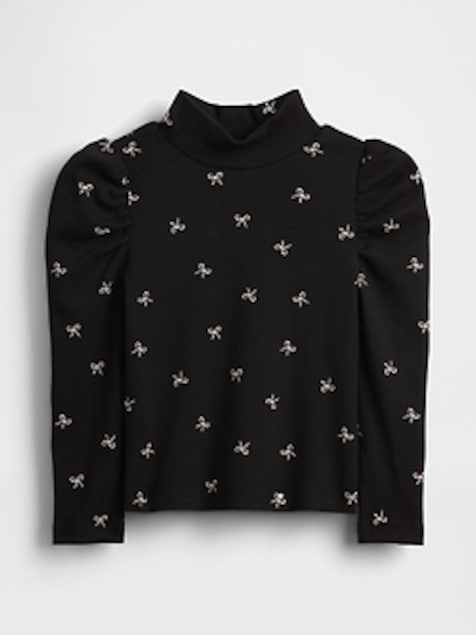 Baby & Toddler Puff-Sleeve Rib Mockneck