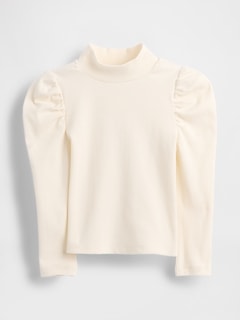 Baby & Toddler Puff-Sleeve Rib Mockneck