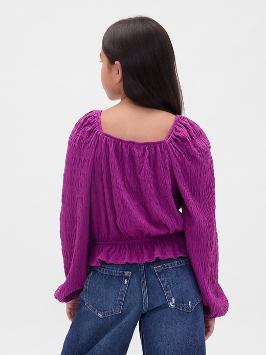 Image number 3 showing, Kids Crinkle Peplum Top