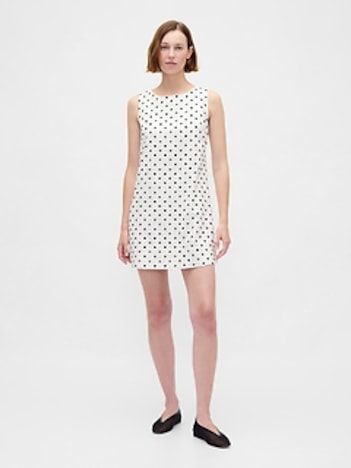 Linen-Blend Mini Shift Dress