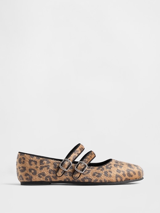 1 of 8 showing, with the color Leopard of product Leopard Double-Strap Ballet Flats