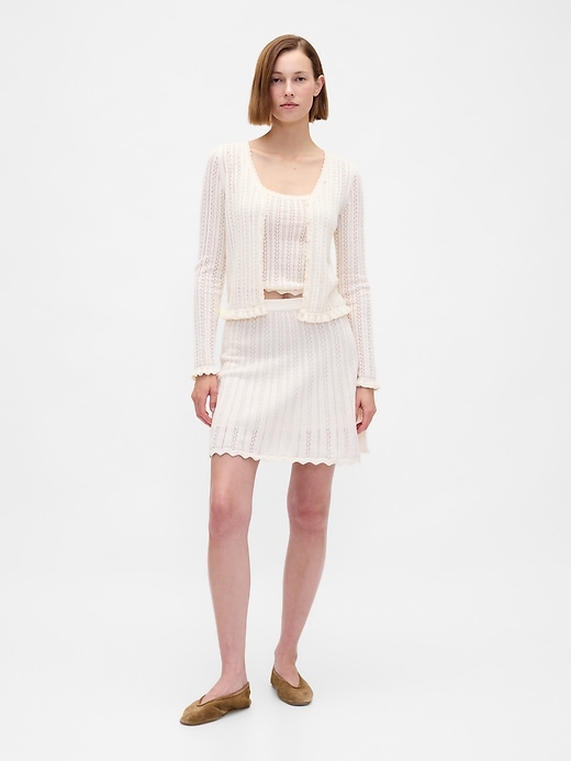 Image number 2 showing, 100% Cotton Pointelle Cardigan