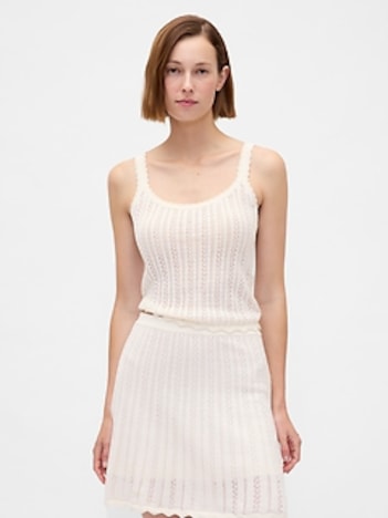 100% Cotton Pointelle Tank Top
