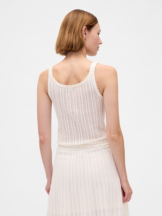 Image number 3 showing, 100% Cotton Pointelle Tank Top