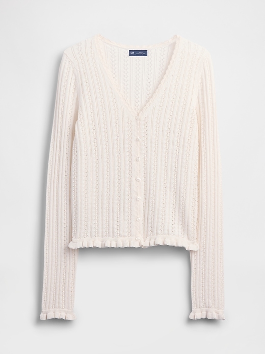 Image number 5 showing, 100% Cotton Pointelle Cardigan