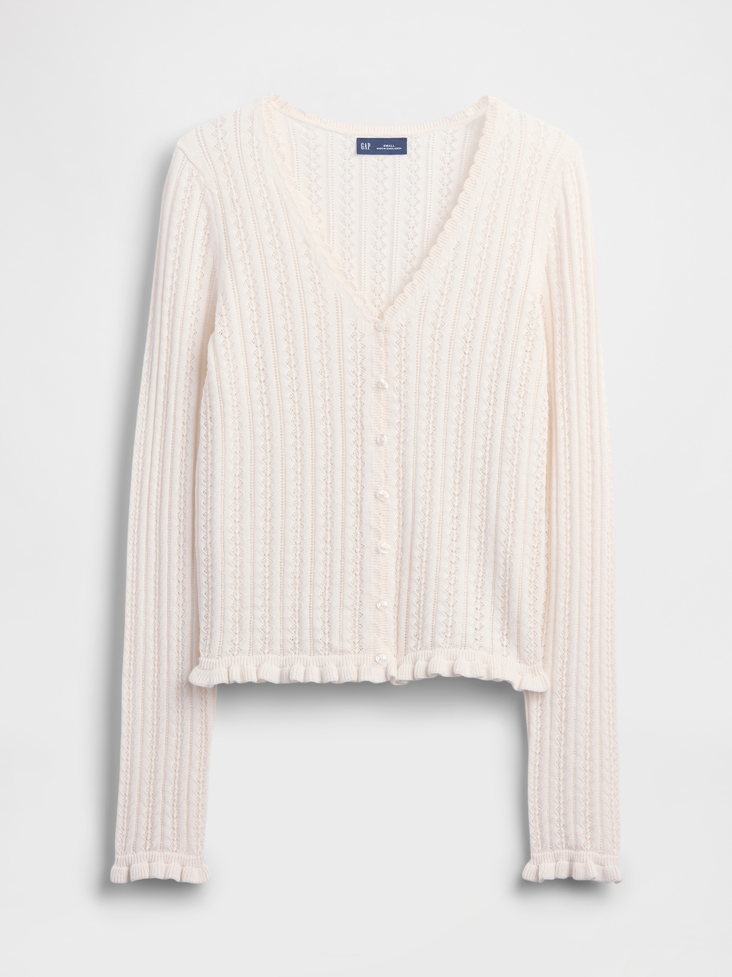 100% Cotton Pointelle Cardigan