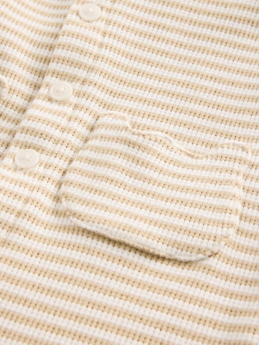 Image number 3 showing, Baby Waffle Bear Pocket One-Piece