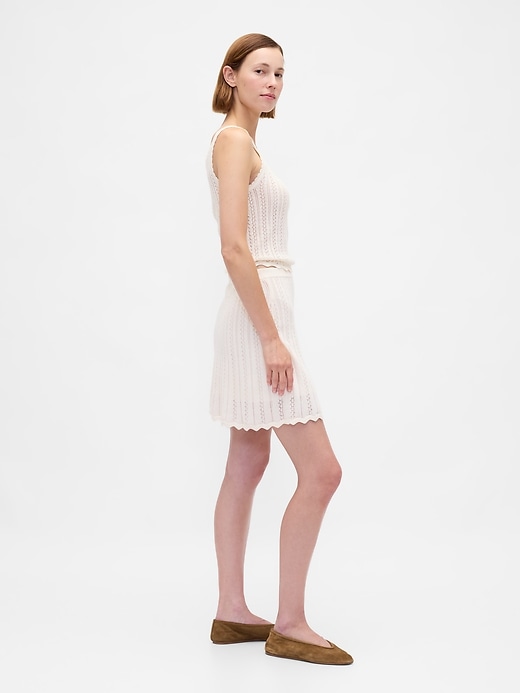 Image number 3 showing, 100% Cotton Pointelle Mini Skirt