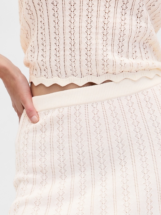Image number 4 showing, 100% Cotton Pointelle Mini Skirt