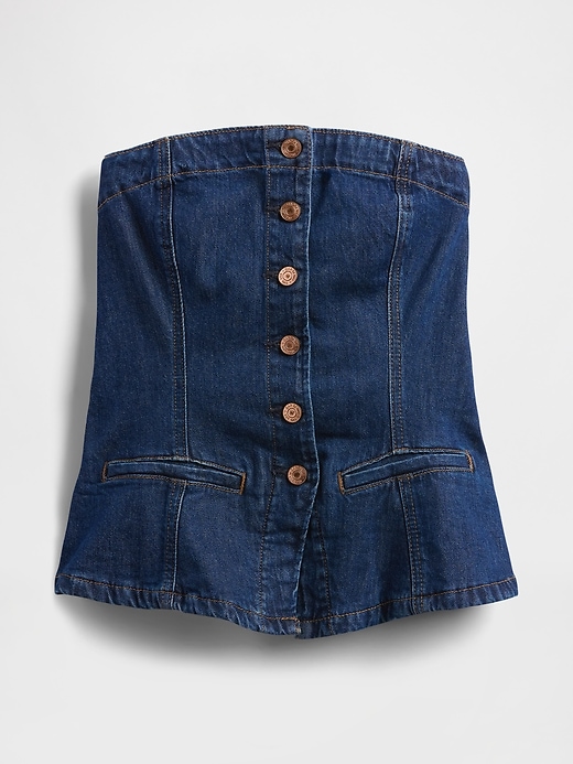 Image number 2 showing, Denim Strapless Crop Vest