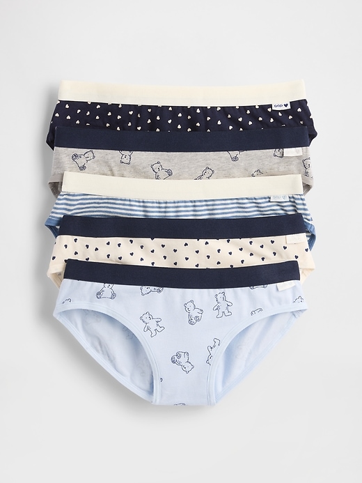 1 of 8 showing, with the color Multi of product Kids Organic Stretch Cotton Bikini Briefs (5-Pack)