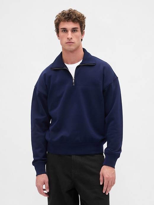 Image number 1 showing, Heavyweight Oversized Quarter-Zip Pullover
