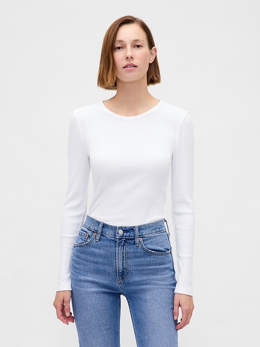Image number 1 showing, Modern Rib Crop T-Shirt