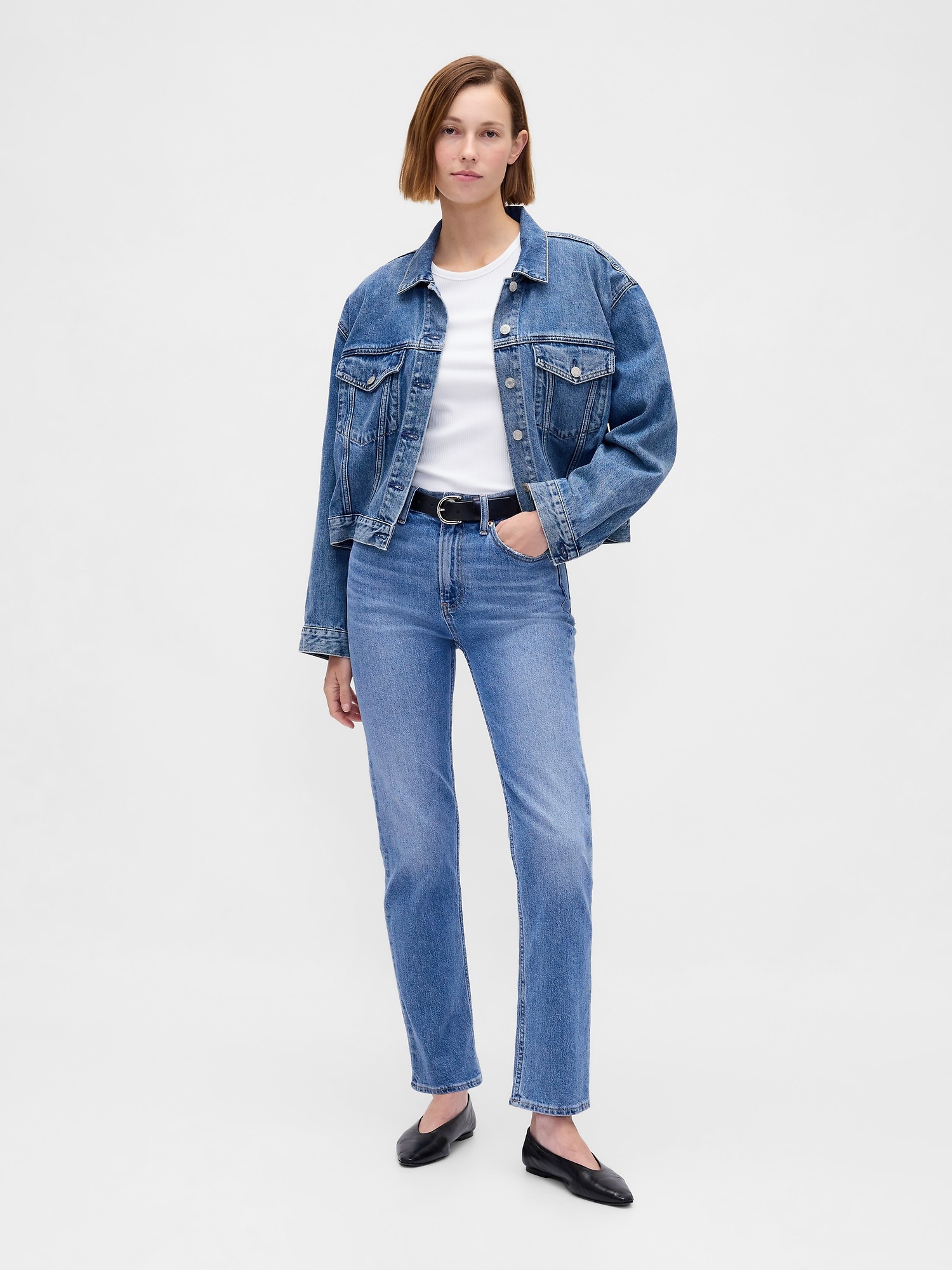 Женская футболка Gap Modern Compact Rib Crop T-Shirt, цвет: Белый — фото 2