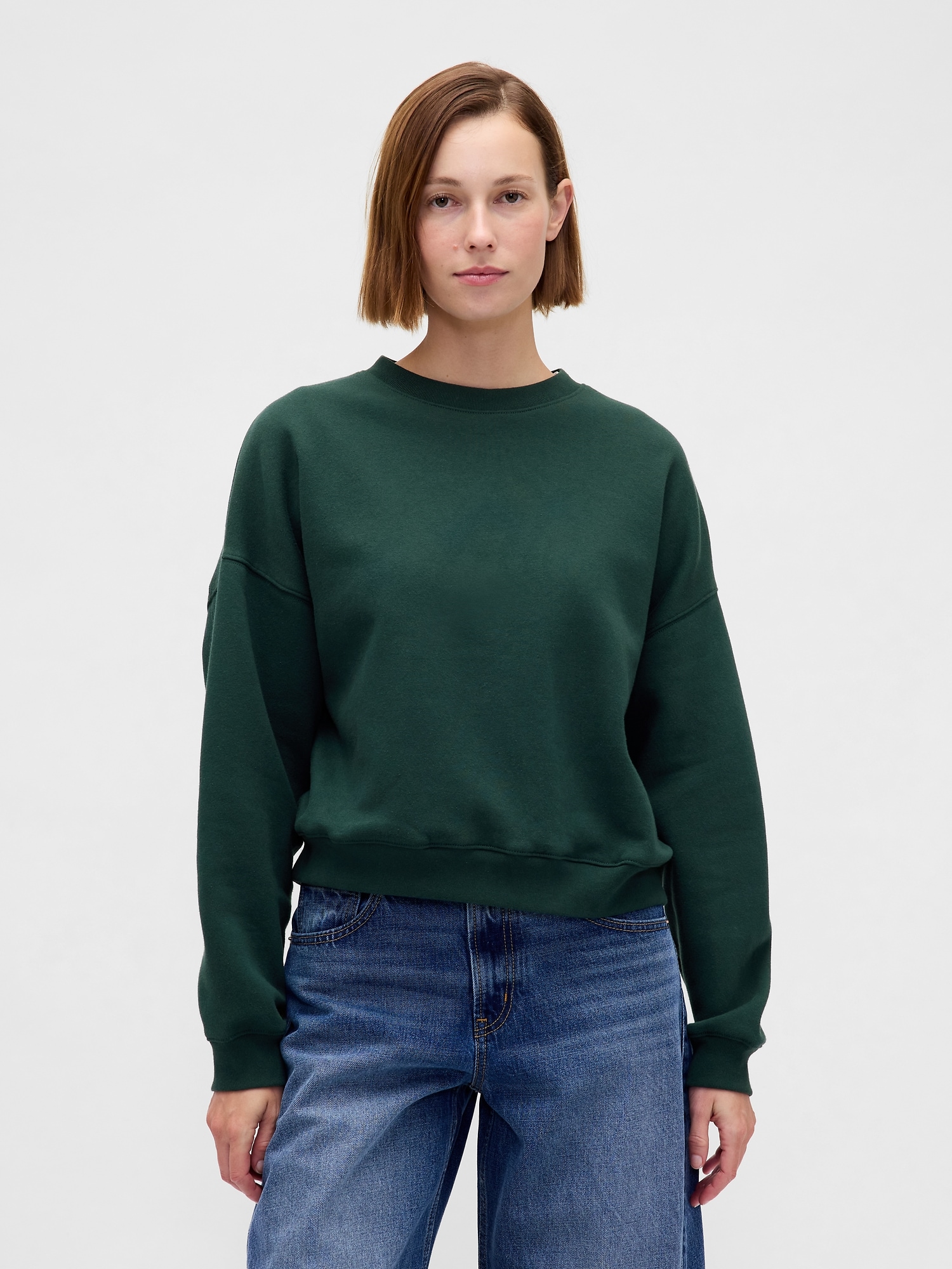 VintageSoft Wedge Crewneck Sweatshirt - Deep Hunter Green